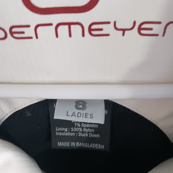 Obermeyer Circuit Women's White and Black Duck Down Coat Size 8 VG Winter/Snow - Picture 6 of 7